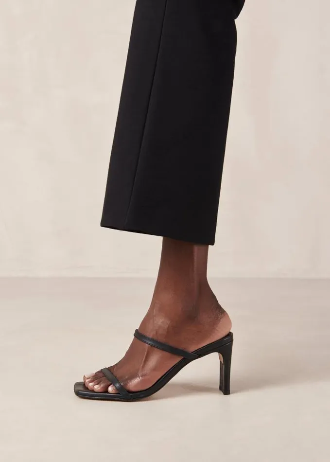ALOHAS Mules Women Cannes 8211 Black Leather Sandals