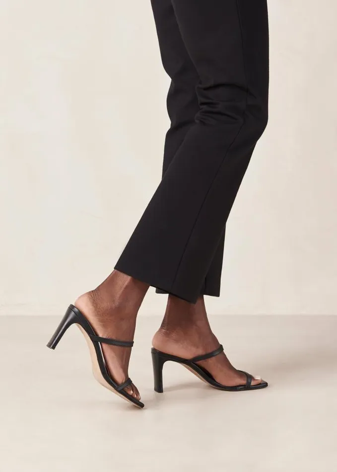 ALOHAS Mules Women Cannes 8211 Black Leather Sandals