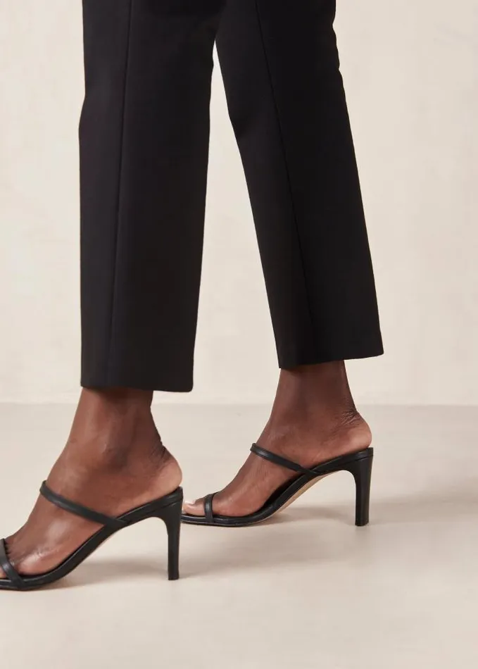 ALOHAS Mules Women Cannes 8211 Black Leather Sandals
