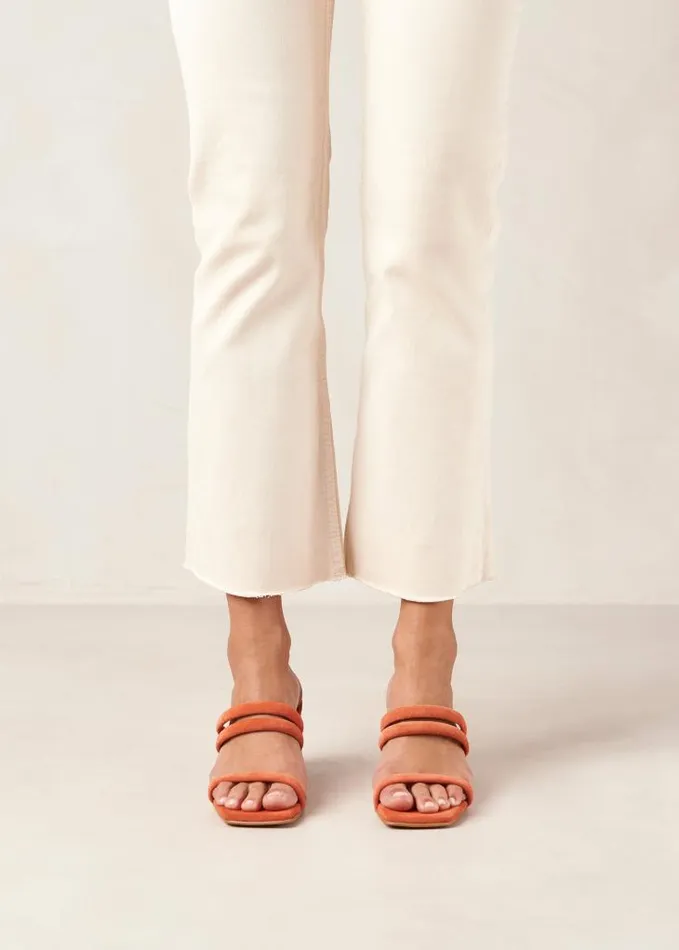 ALOHAS Mules Women Indiana 8211 Orange Leather Sandals