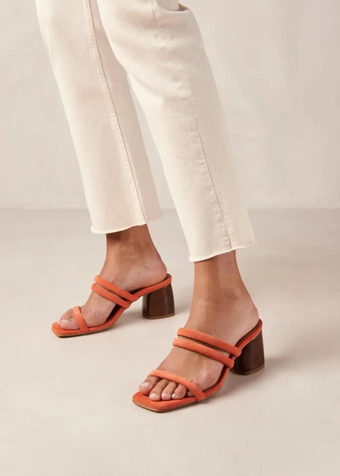 ALOHAS Mules Women Indiana 8211 Orange Leather Sandals