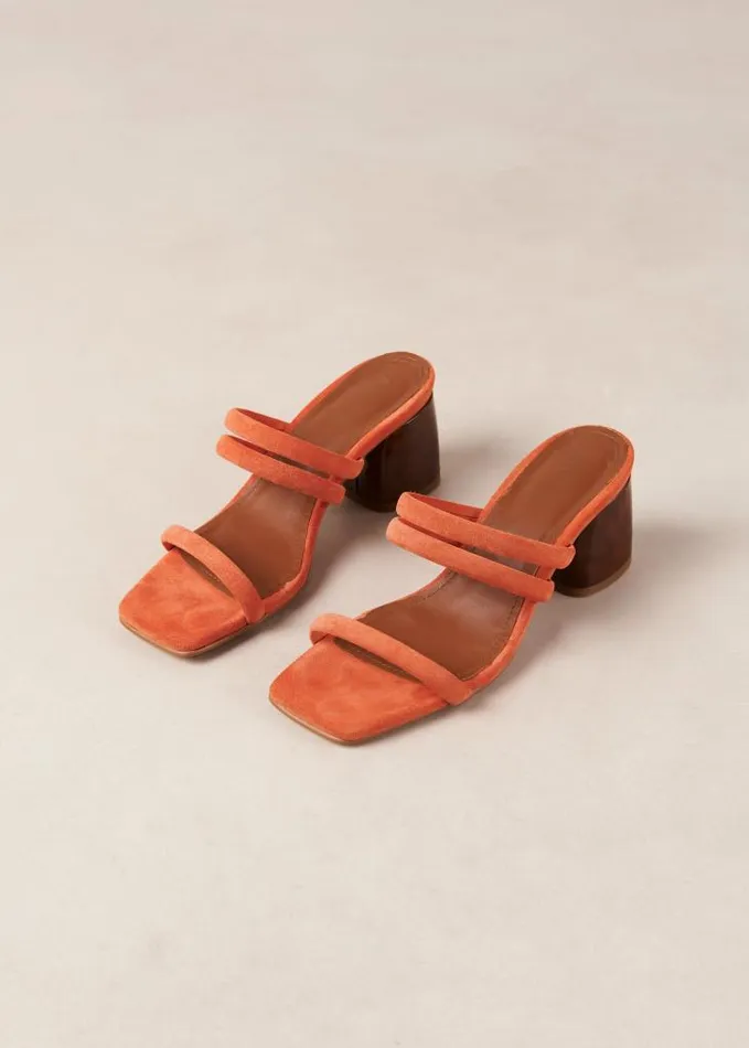 ALOHAS Mules Women Indiana 8211 Orange Leather Sandals