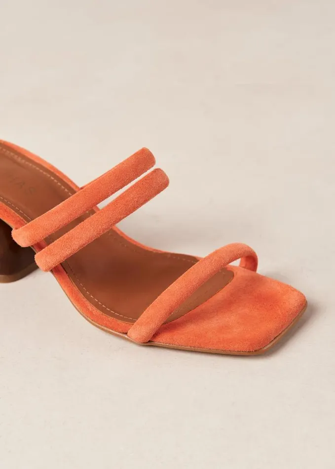 ALOHAS Mules Women Indiana 8211 Orange Leather Sandals