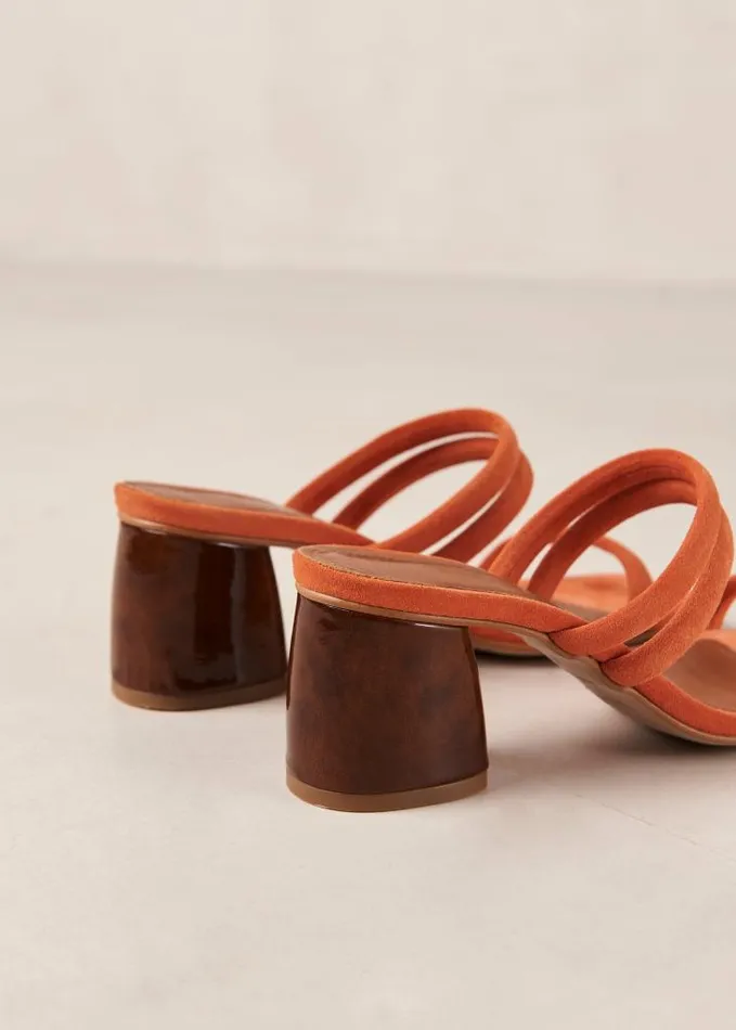 ALOHAS Mules Women Indiana 8211 Orange Leather Sandals
