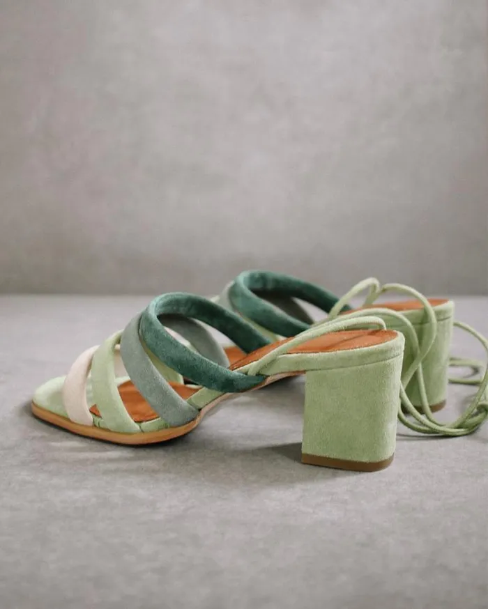ALOHAS Mules Women Letizia 8211 Green Suede Sandals