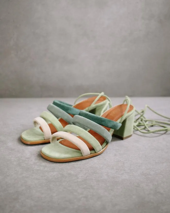 ALOHAS Mules Women Letizia 8211 Green Suede Sandals