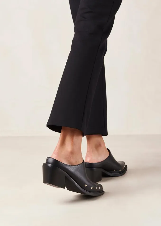 ALOHAS Mules Women Lorenzo 8211 Black Leather Mules