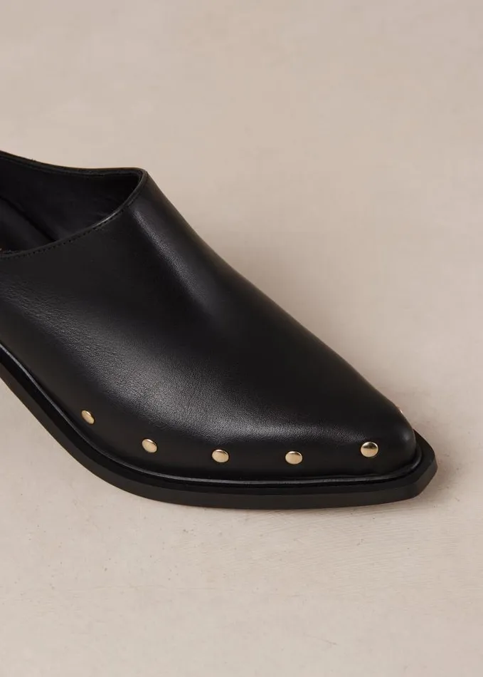 ALOHAS Mules Women Lorenzo 8211 Black Leather Mules