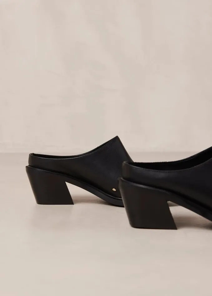 ALOHAS Mules Women Lorenzo 8211 Black Leather Mules