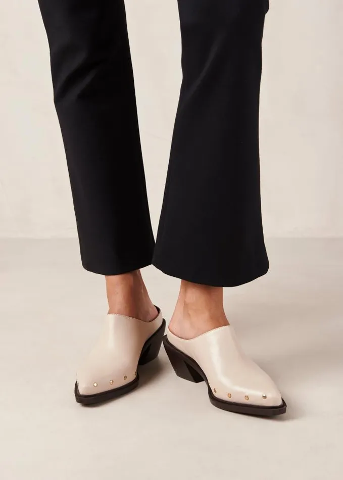 ALOHAS Mules Women Lorenzo 8211 Cream Leather Mules