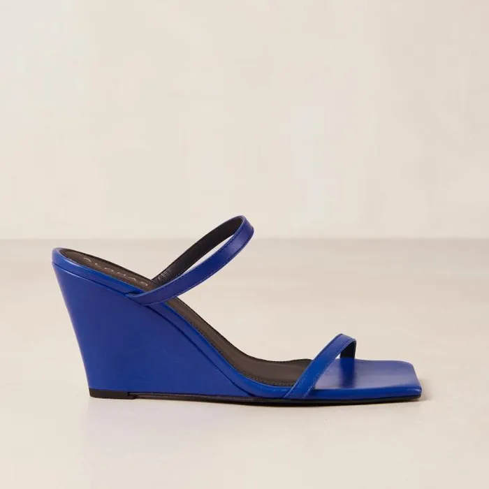 ALOHAS Mules Women Paixao 8211 Blue Wedge Mules