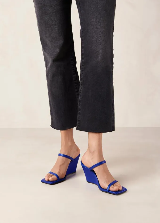 ALOHAS Mules Women Paixao 8211 Blue Wedge Mules