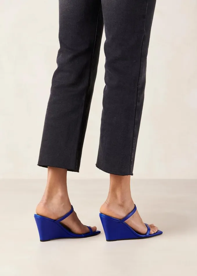 ALOHAS Mules Women Paixao 8211 Blue Wedge Mules