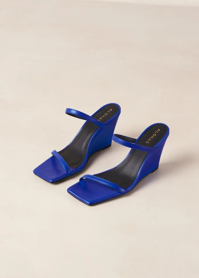 ALOHAS Mules Women Paixao 8211 Blue Wedge Mules