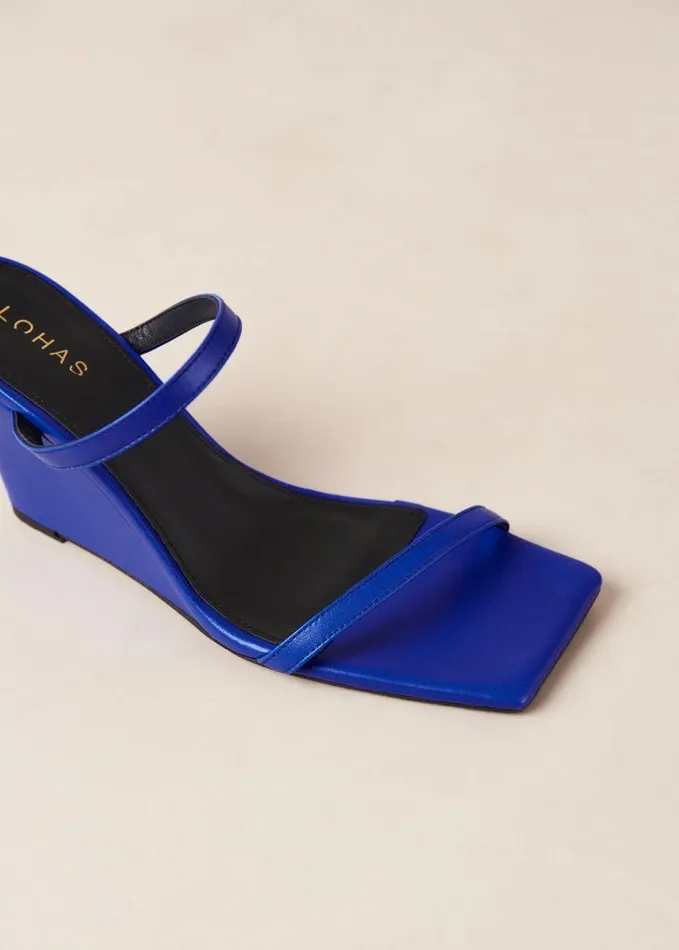 ALOHAS Mules Women Paixao 8211 Blue Wedge Mules