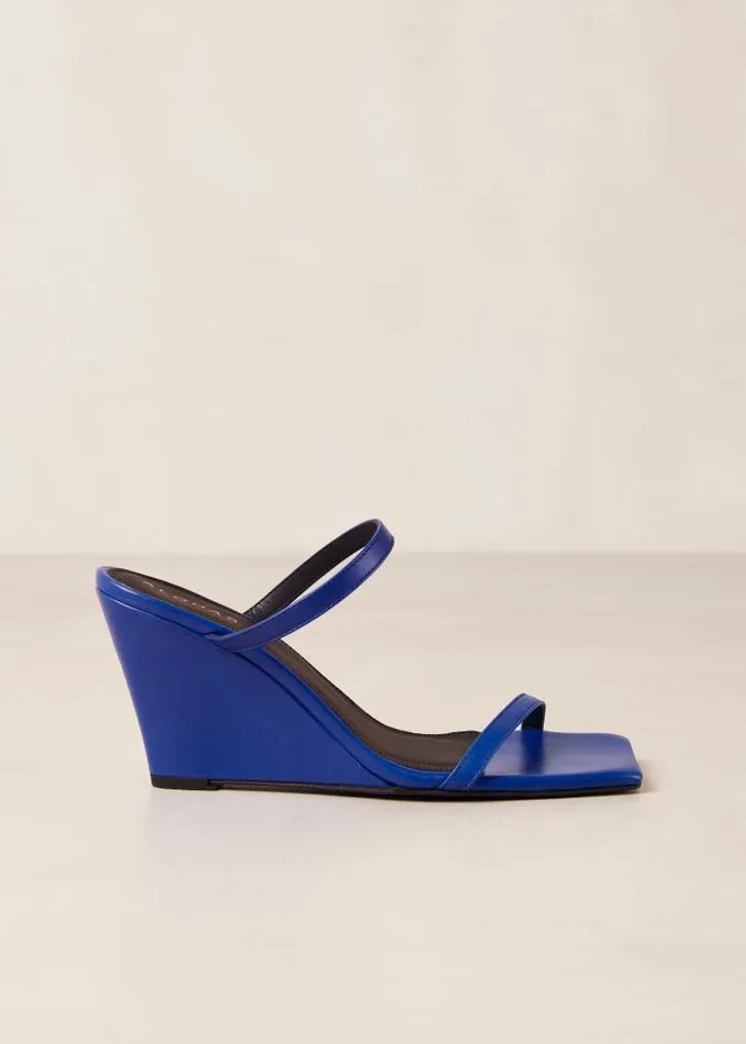 ALOHAS Mules Women Paixao 8211 Blue Wedge Mules