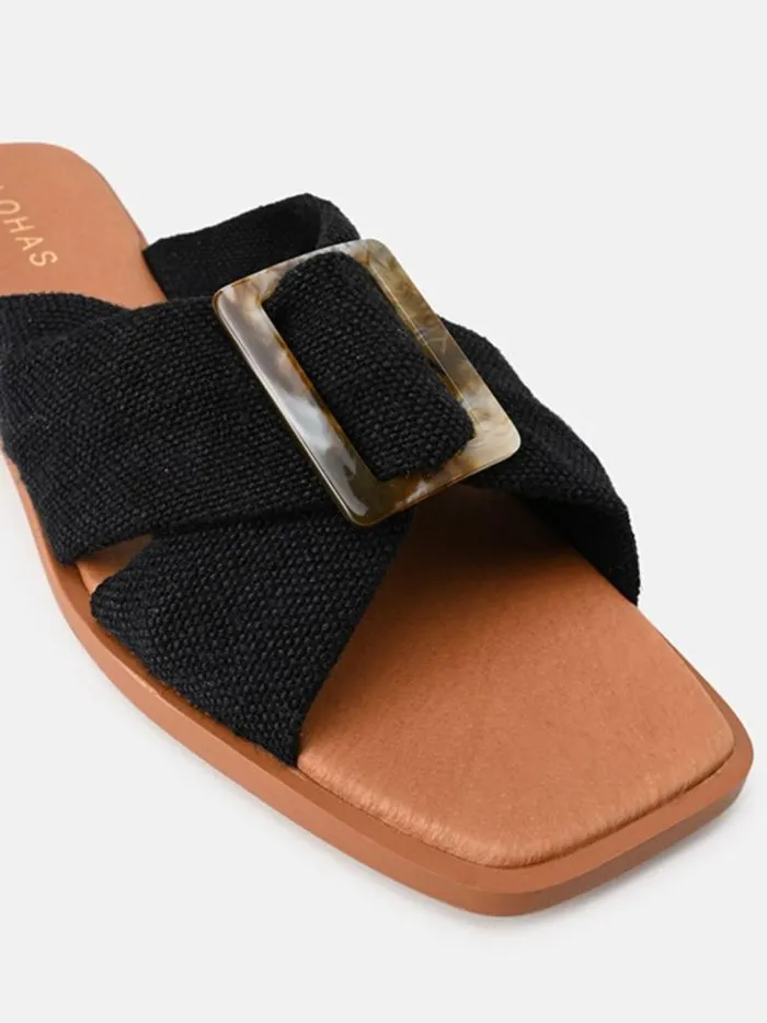 ALOHAS Mules Women Samba 8211 Black Leather Flats