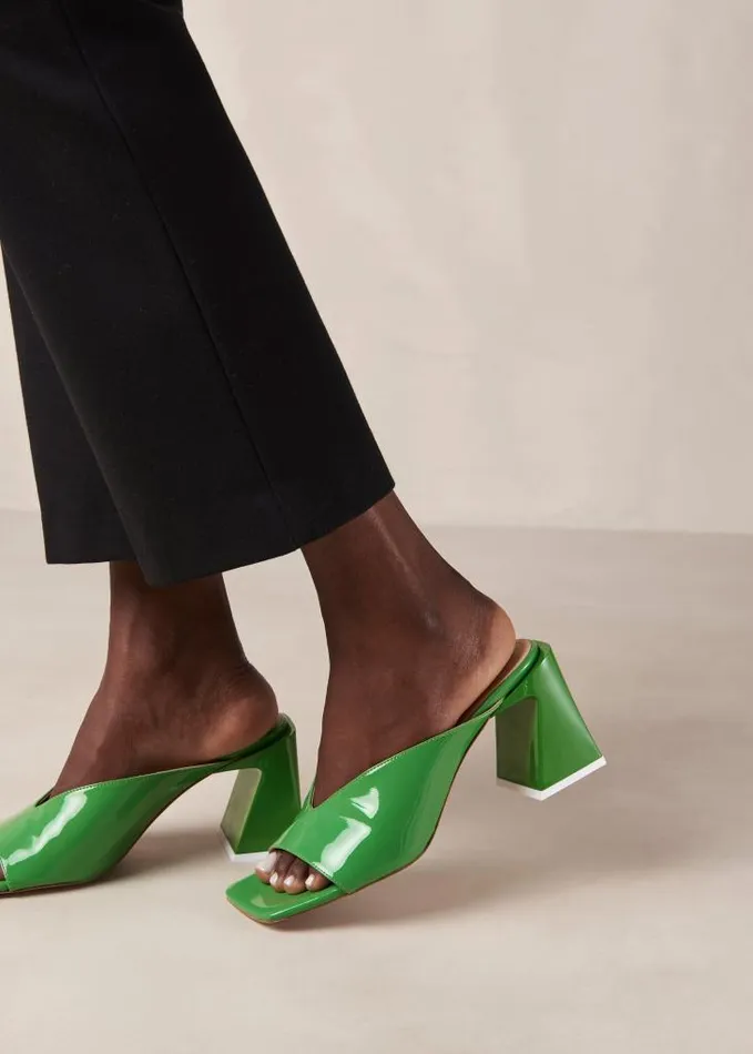 ALOHAS Mules Women Tasha 8211 Green Leather Mules