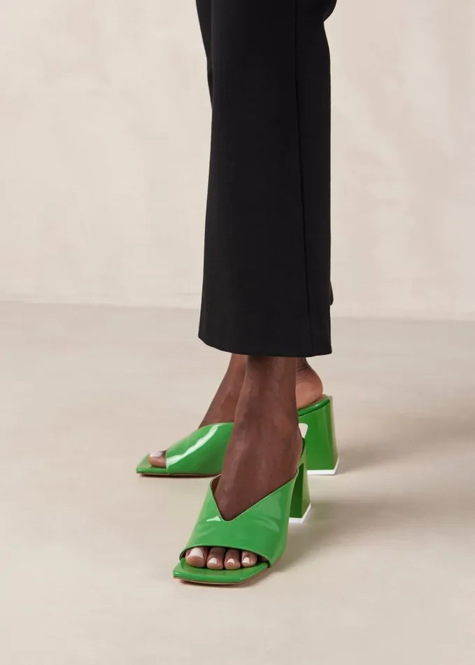 ALOHAS Mules Women Tasha 8211 Green Leather Mules