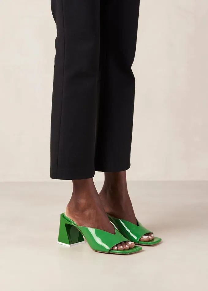ALOHAS Mules Women Tasha 8211 Green Leather Mules