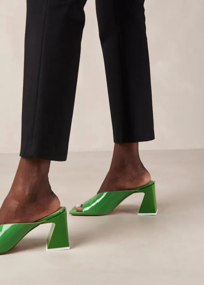ALOHAS Mules Women Tasha 8211 Green Leather Mules
