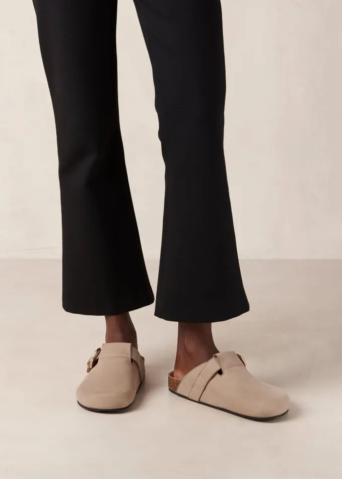 ALOHAS Mules Women Travis 8211 Grey Leather Clogs