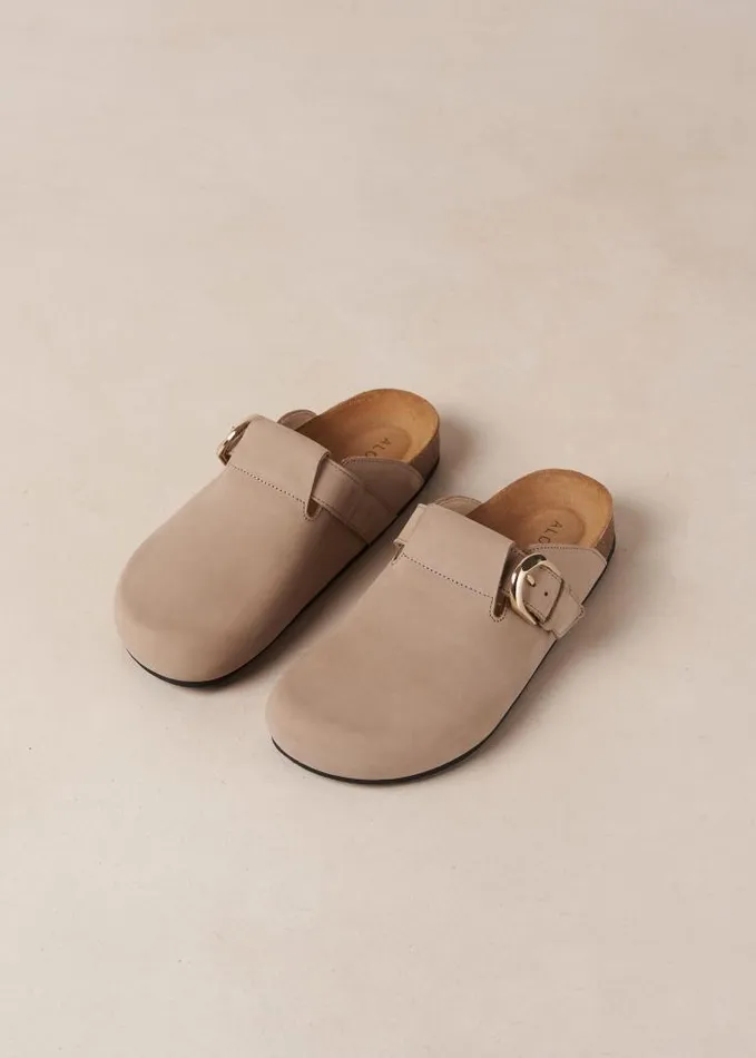 ALOHAS Mules Women Travis 8211 Grey Leather Clogs