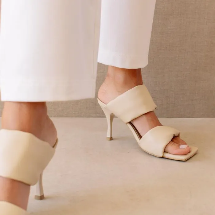 ALOHAS Mules Women Twist Strap Corn 8211 White Vegan Leather Mules