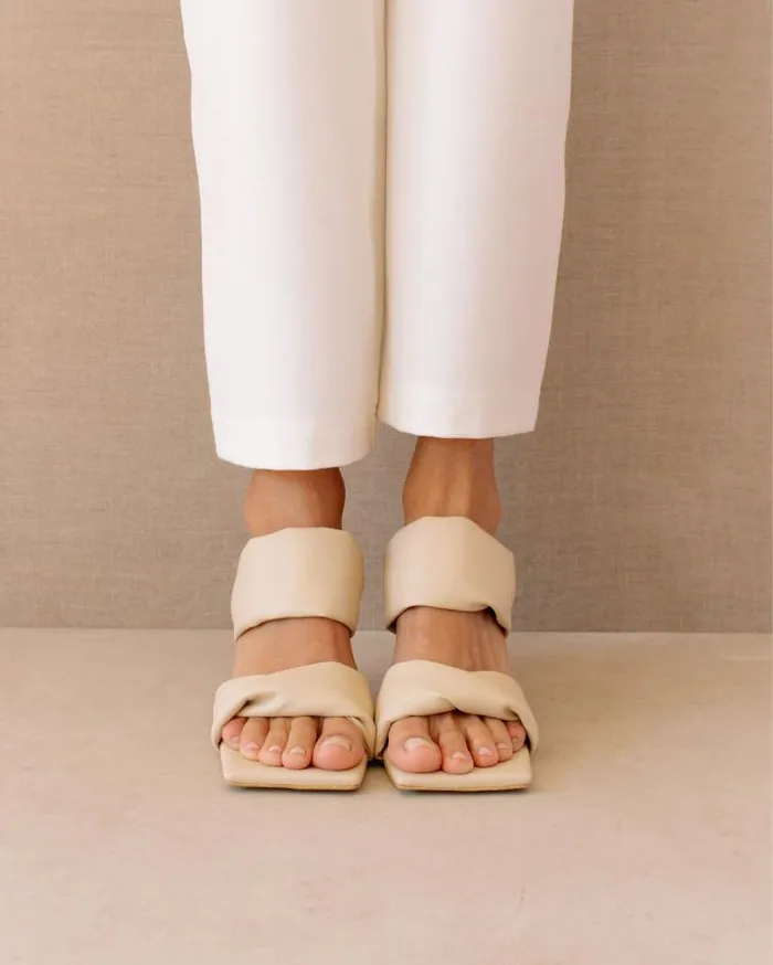ALOHAS Mules Women Twist Strap Corn 8211 White Vegan Leather Mules