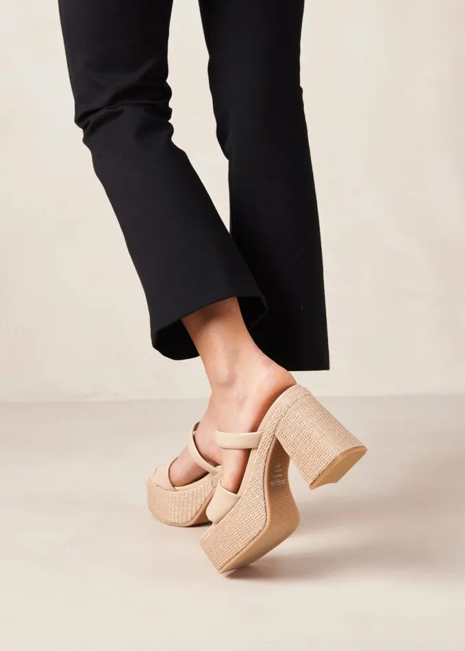 ALOHAS Mules Women Viviana 8211 Beige Vegan Leather Sandals