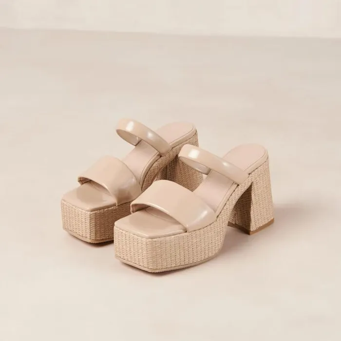ALOHAS Mules Women Viviana 8211 Beige Vegan Leather Sandals