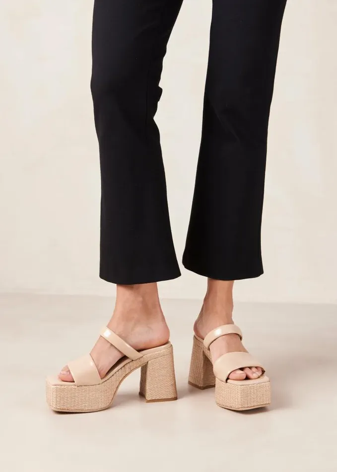 ALOHAS Mules Women Viviana 8211 Beige Vegan Leather Sandals