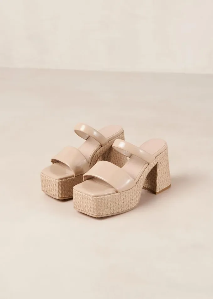 ALOHAS Mules Women Viviana 8211 Beige Vegan Leather Sandals