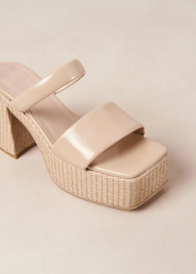 ALOHAS Mules Women Viviana 8211 Beige Vegan Leather Sandals