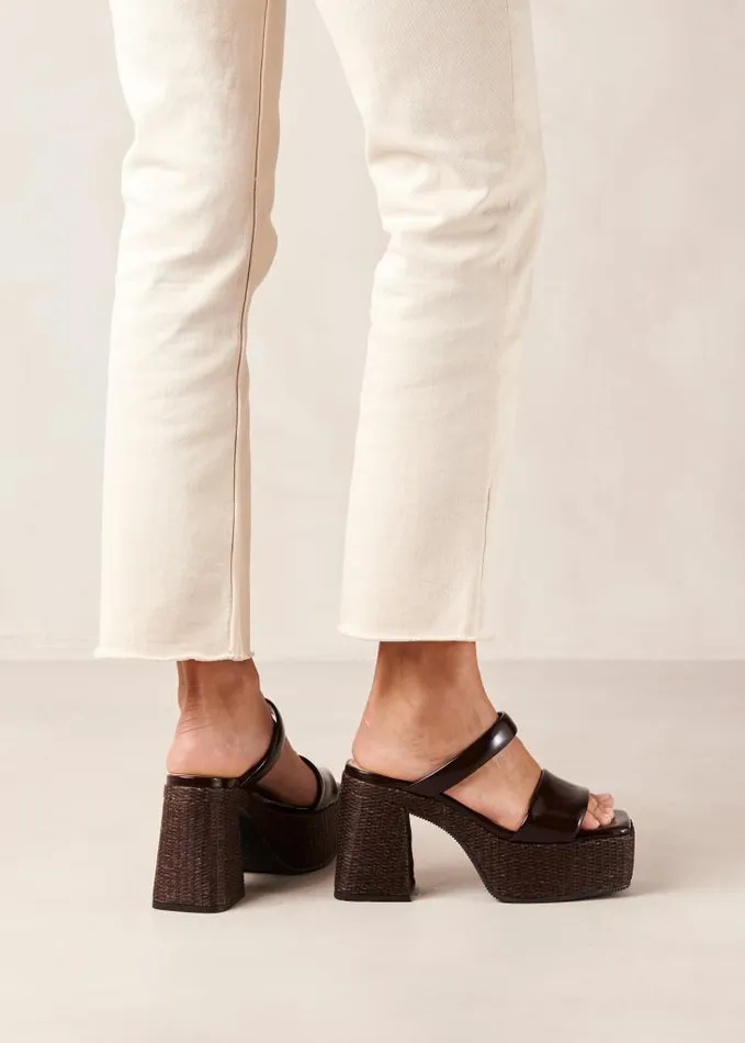 ALOHAS Mules Women Viviana 8211 Brown Vegan Leather Sandals