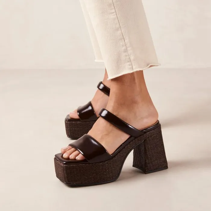 ALOHAS Mules Women Viviana 8211 Brown Vegan Leather Sandals