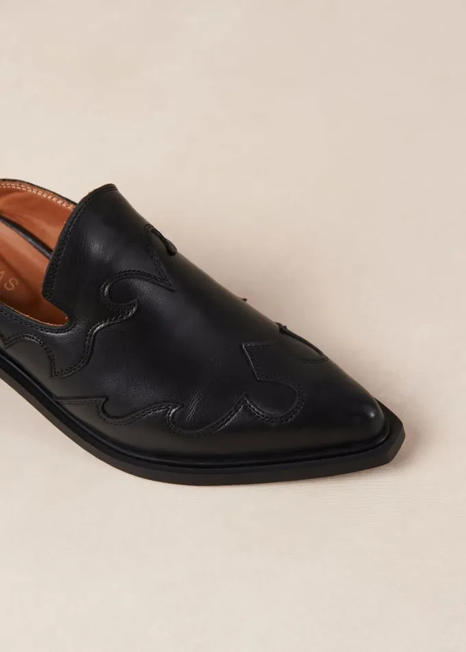 ALOHAS Mules Women Weston 8211 Black Cowboy Mules