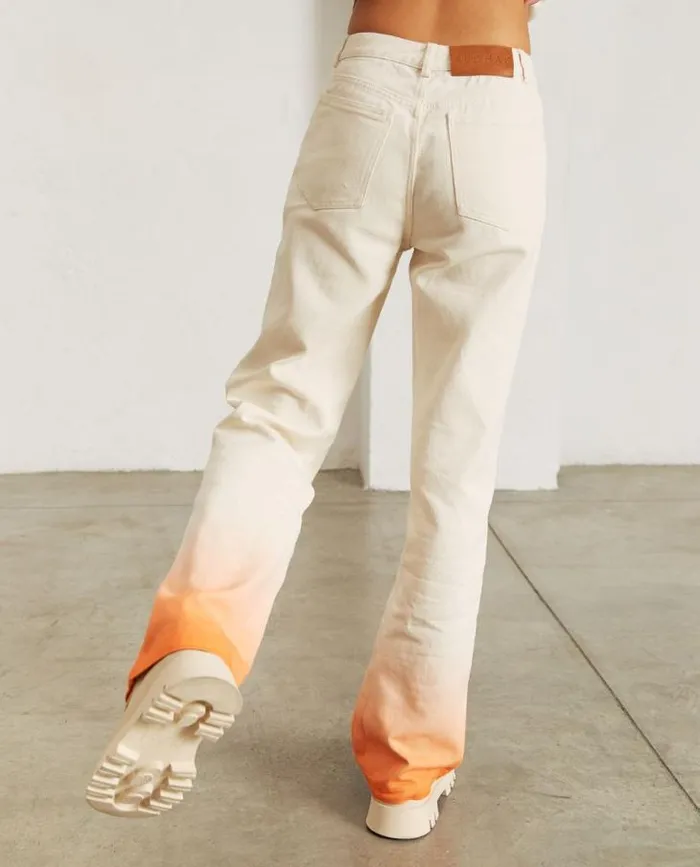 ALOHAS Pants Women Monday Degrad 8211 White And Orange Jeans