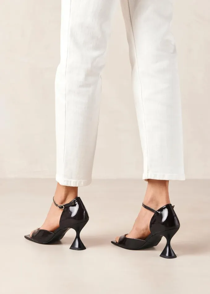 ALOHAS Pumps Women Beijos 8211 Black Patent Ankle Strap Heels