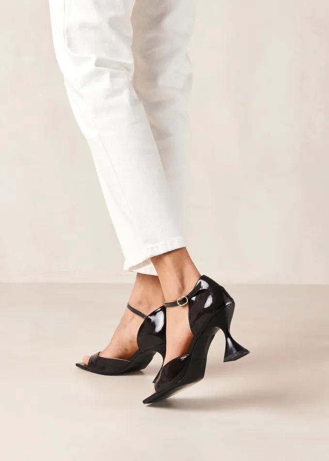 ALOHAS Pumps Women Beijos 8211 Black Patent Ankle Strap Heels