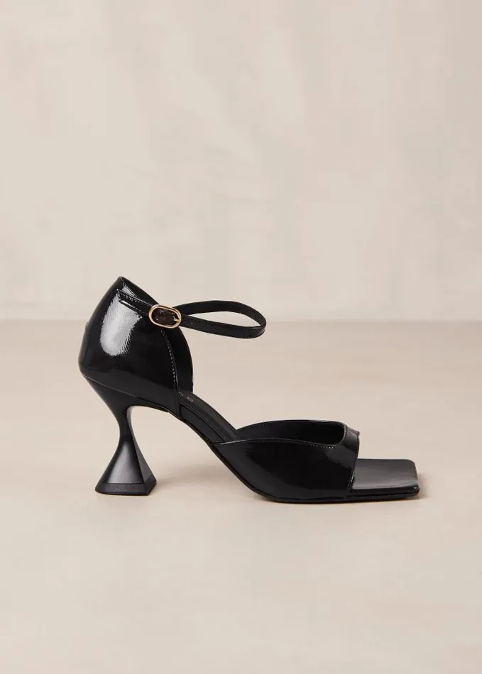 ALOHAS Pumps Women Beijos 8211 Black Patent Ankle Strap Heels