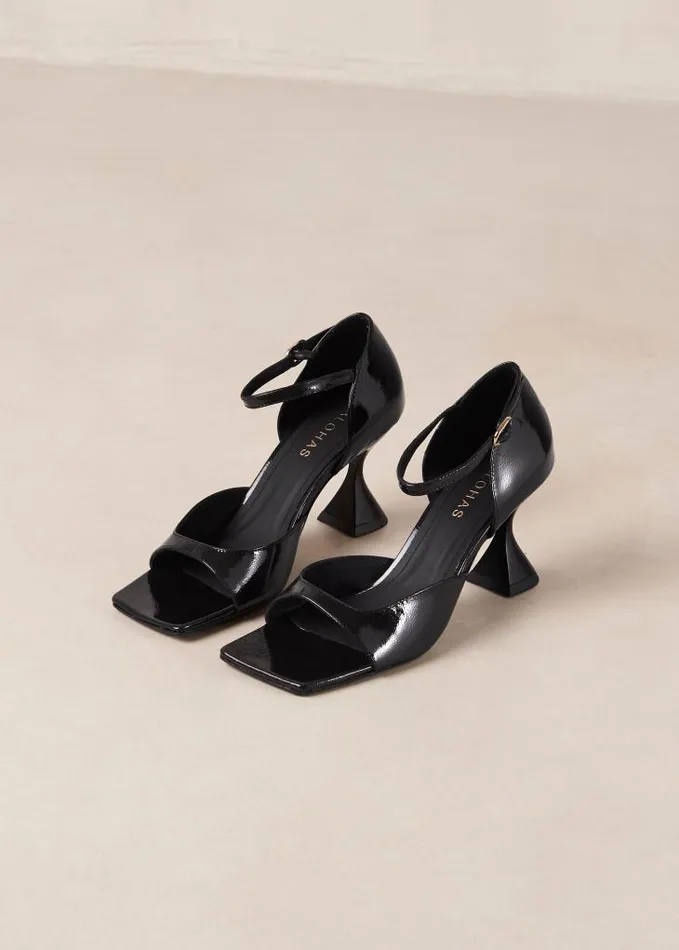 ALOHAS Pumps Women Beijos 8211 Black Patent Ankle Strap Heels