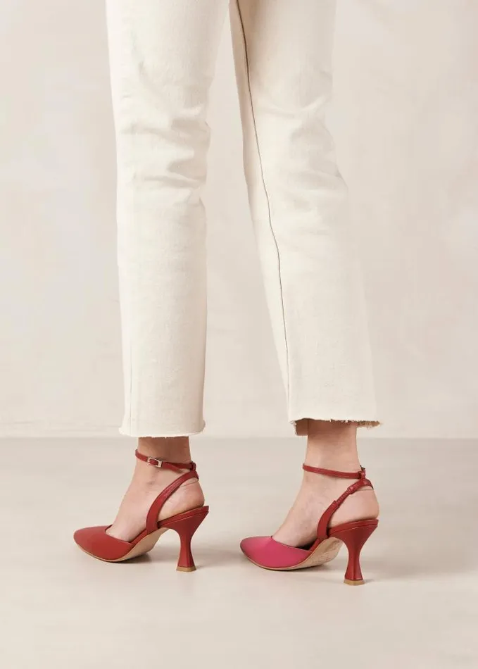 ALOHAS Pumps Women Cinderella 8211 Red And Pink Leather Pumps