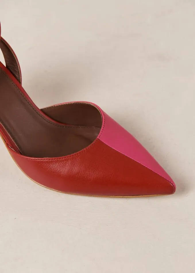 ALOHAS Pumps Women Cinderella 8211 Red And Pink Leather Pumps