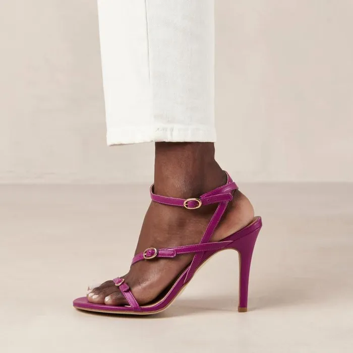 ALOHAS Sandals Women Alyssa 8211 Purple Leather Sandals