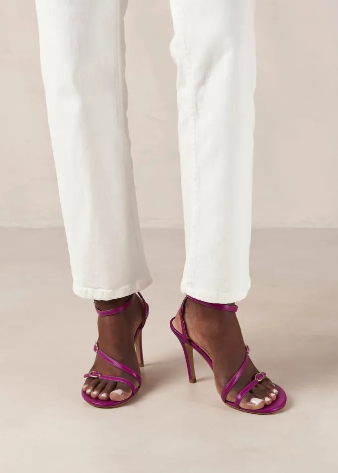 ALOHAS Sandals Women Alyssa 8211 Purple Leather Sandals