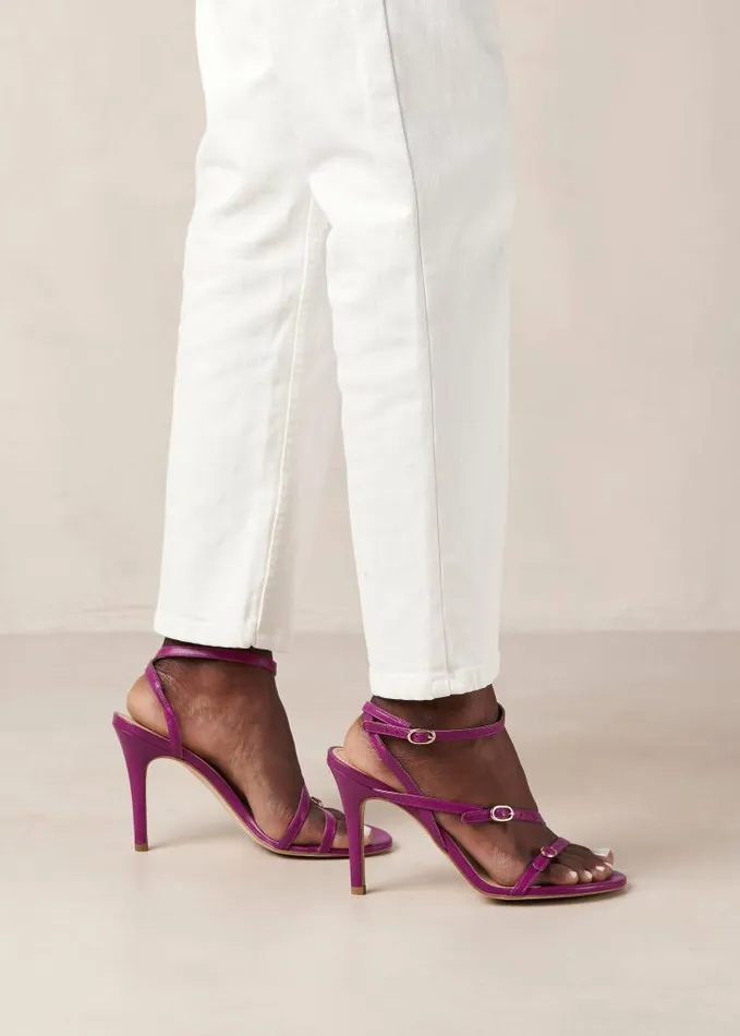 ALOHAS Sandals Women Alyssa 8211 Purple Leather Sandals