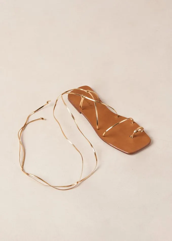ALOHAS Sandals Women Bamboo 8211 Gold Leather Sandals