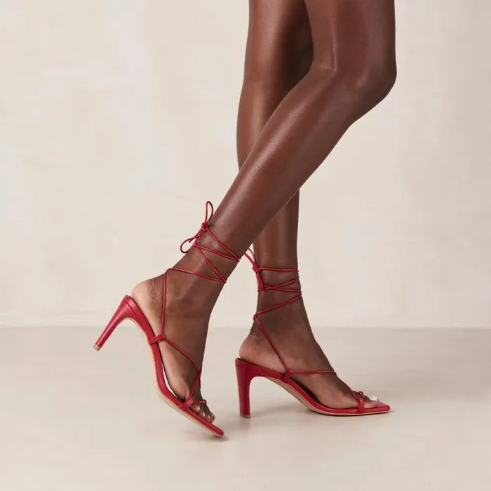 ALOHAS Sandals Women Bellini 8211 Red Leather Sandals