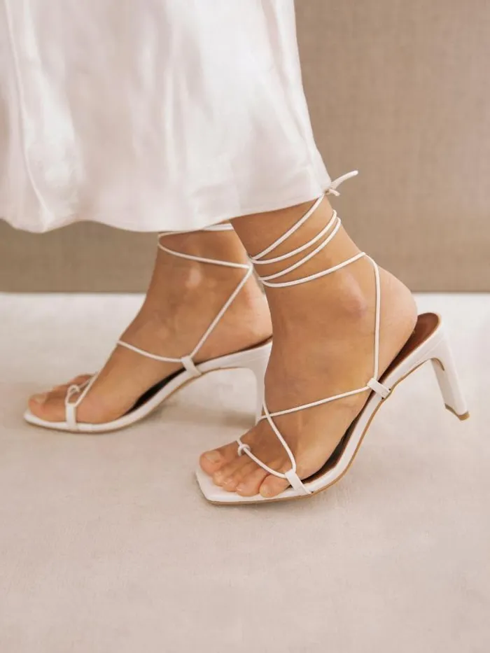 ALOHAS Sandals Women Bellini 8211 White Leather Sandals